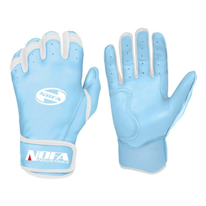 Guantes de Bateo Acolchados de Cuero Negro/Blanco NOFA INDUSTRIES, Ambidiestros, Transpirables, con Cierre de Hebilla, Unisex, para Adultos, Entrenamiento de Béisbol - Product Image 1