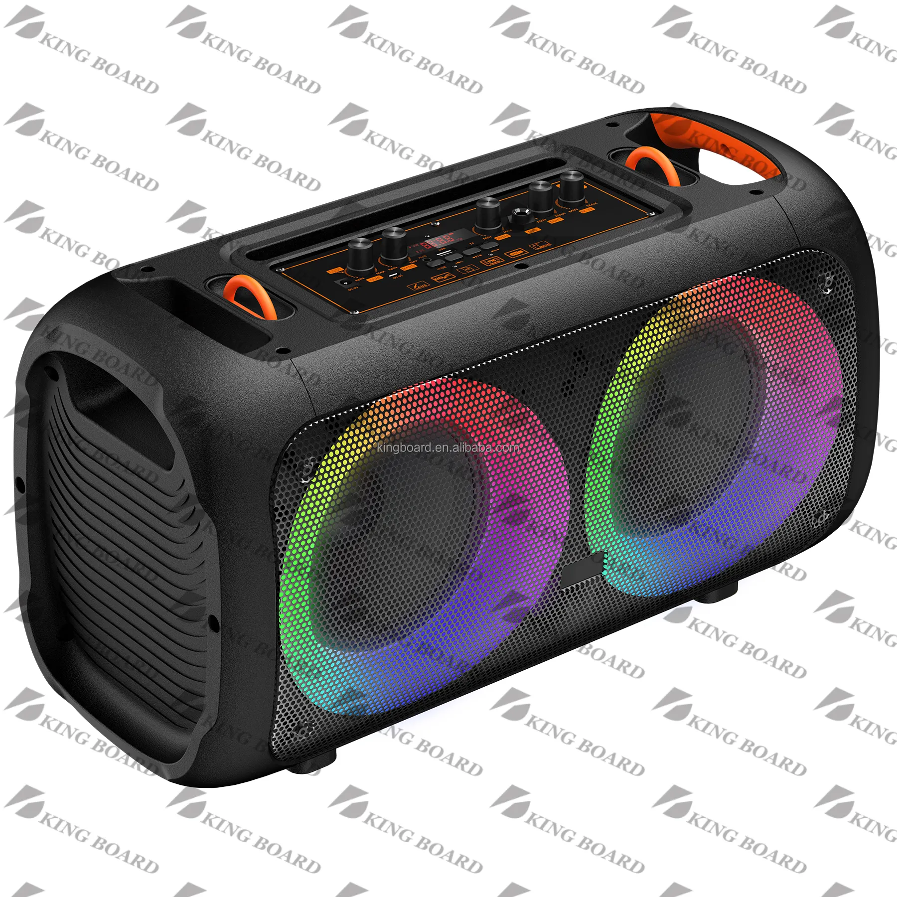 BTS-1709 rechargeable party speakers with led light changing color double 6.5 inch