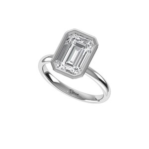 Excellent <b>Emerald</b> Cut Lab Grown Diamond <b>Ring</b> 925 <b>Silver</b> 9kt, 14kt, 18kt Gold Diamond <b>Rings</b> for Women's Engagement <b>Ring</b> - Product Image 1