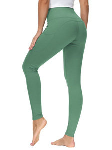 Women's Thick High Waist Knitted Yoga Pants <b>with</b> <b>Pockets</b> Tummy Control Workout Running <b>Leggings</b> for Women - Product Image 3