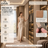 Système de dressing intégré en cuir avec finition haut de gamme et armoires sur mesure pour projets d'aménagement intérieur hôtelier