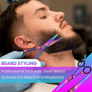 Professional Stainless Steel Right-Handed Hair Cutting Scissors Adjustable Tension Screw Removable Finger <b>Rings</b> Medium Handle - Product Image 3