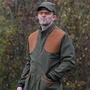 Veste de tir pour homme en daim avec écussons aux épaules, manteau de chasse respirant pour le tir sur argile en extérieur, protection contre les rebonds, OEM - Product Image 5