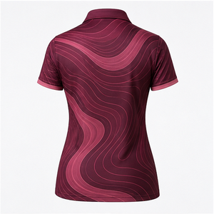 Polo de Manga Corta Color Borgoña para Mujer con Logotipo Personalizado, Secado Rápido, Sublimación, Ropa Deportiva de Golf - Product Image 2