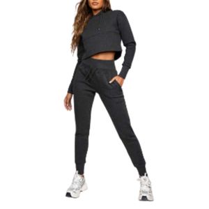 Conjunto de 2 Piezas de Ropa Deportiva de Invierno para Mujer, Tallas Grandes, 100% Algodón, Estilo Urbano, con Logotipo Personalizado, Sudadera con Capucha y Pantalones Jogger, Tallas 2XS a 5XL - Product Image 3
