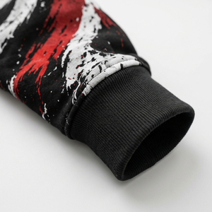 Sudadera Negra Extra Grande para Hombre con Estampado Gráfico Rojo y Blanco en DTG, Sudadera Urbana para Invierno a Precio de Mayoreo - Product Image 4