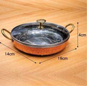 Wok de Cobre Martillado con Tapa de Vidrio |   Olla para Cocinar y Servir de Acero Inoxidable Antioxidante con Capacidad de 400 ml - Product Image 4