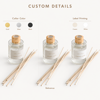 Diffuseur de parfum en rotin écologique à marque privée 100 ml avec bouchon en bois et parfum de jasmin, senteur longue durée pour la maison et le bureau