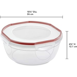 Contenitori Ermetici per Alimenti da 4,7 Qt, Set da 4 con Coperchio a Chiusura Ermetica, Adatti per Microonde e Lavastoviglie, con Guarnizione Rossa Trasparente - Product Image 4