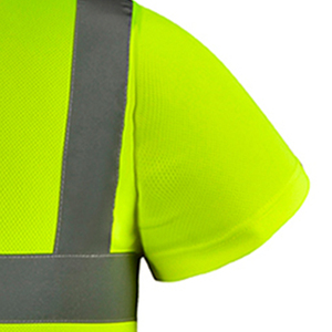 Chemise de travail unisexe à manches courtes, respirante, en polyester/coton, avec bandes réfléchissantes, pour la sécurité sur le chantier - Product Image 2