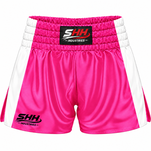 SHH Industries Muay Thai <b>Shorts</b> Lightweight Breathable 100% Polyester Purple White Custom Fight Mixed Martial Arts Training Gear - Product Image 3