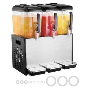 Dispenser di Bevande Commerciale in Acciaio Inox a 3 Serbatoi, 12 L/12,7 QT per Serbatoio, 370W, Macchina per Tè Freddo e Succhi per Feste - Product Image 1