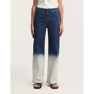 กางเกงยีนส์ทรงตรงขาตรงครึ่งท่อน รุ่นพิเศษสำหรับฤดูหนาว ผู้หญิง ผ้าเดนิม 100% คอตตอน รับผลิตแบบ OEM ระบายอากาศได้ดี - Product Image 1