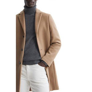 Latest Design <b>Men's</b> <b>Black</b> Long Wool Trench Coat High Quality Winter <b>Overcoat</b> Warm Fashion Outerwear Notched Single Breasted - Product Image 6