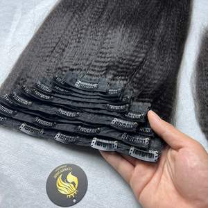 Nouvel arrivage Double Drawn kinky Straight clip ins Raw 8 à 32 pouces trame de cheveux vietnamien - Product Image 5