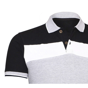 Camiseta Polo de Manga Corta para Hombre, Diseño Color Block, Tejido de Algodón, Casual, Transpirable, Diseño Sólido, Corte Regular - Product Image 6