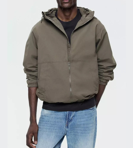 Veste coupe-vent à capuche pour homme, couleur unie, coupe ample, coupe-vent, imperméable, écologique, vêtements d'hiver décontractés, polyester - Product Image 6