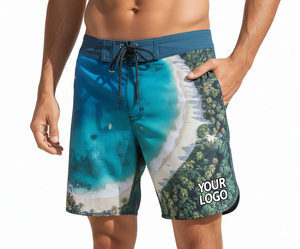 Shorts de Playa para Hombre y Mujer, con Logotipo Personalizado, Transpirables, de Secado Rápido, de Poliéster/Algodón, Sublimación Completa - Product Image 1