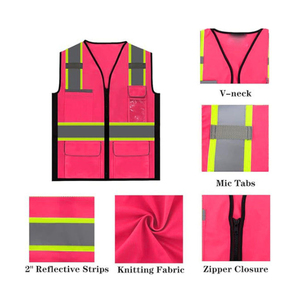 Chaleco de Alta Visibilidad con Cintura Elástica Tejida 100% Poliéster, con Bolsillos, Unisex, para Seguridad Vial - Product Image 4