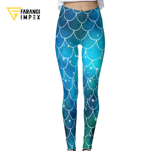 Leggings Femme Taille Haute Imprimé Écailles de Sirène, Longueur Intégrale, Extensibles, Respirants, en Spandex et Polyester, Vêtements Décontractés, Vente en Gros ODM 2026 - Product Image 1