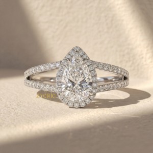 Bague de fiançailles en or 10 carats avec diamant de laboratoire taille poire, bague de mariage solitaire pour femme, bijoux fins en diamant sur mesure - Product Image 6