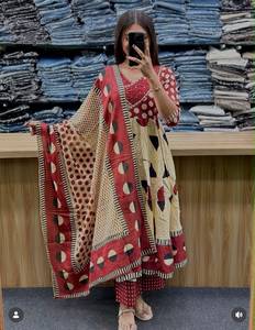 Womanica <b>Women</b> Printed Kurti Set Ethnic <b>Trousers</b> Suit Polka Dot Pants Outfit Festival Party Wear - Product Image 1