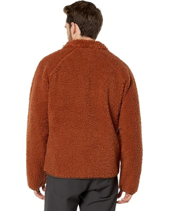 2026 Men's Most Popular Thick Warm Double-Faced Pile Pocket <b>Sherpa</b> Fleece Jacket Canvas <b>Fabric</b> Stand Collar Fur Coat Style - Product Image 3