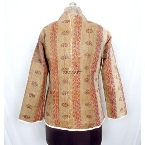 Indian Cotton Vintage Kantha <b>jacket</b> with <b>mandarin</b> <b>collar</b> and pockets button Autumn/Winter High Quality Quick Dry Plus <b>Jacket</b> - Product Image 4