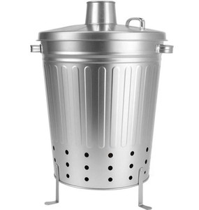 Contenedor incinerador galvanizado grande de 90 litros, quemador de basura metálico con tapa, quemador de hojas, juego de quemadores galvanizados a precio económico desde India. - Product Image 1