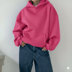เสื้อฮู้ดโอเวอร์ไซส์แบบสั่งทำพิเศษสำหรับฤดูใบไม้ร่วงและฤดูหนาว ผ้าฝ้าย 100% พิมพ์ลาย อบอุ่น สวมใส่สบาย เป็นมิตรกับสิ่งแวดล้อม สำหรับผู้หญิง - Product Image 4