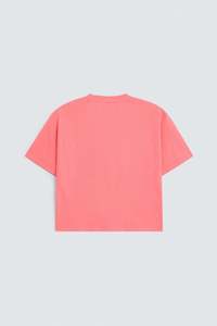 T-shirt ample respirant pour femme, col rond, couleur corail unie, dernier design, fabriqué au Pakistan - Product Image 4