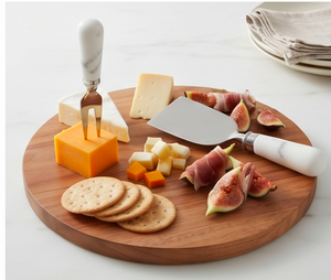 Juego de 4 Cuchillos para Queso de Acero Inoxidable con Mangos de Cerámica de Mármol Blanco, Tenedor, Espátula y Herramientas para Servir, para Uso en la Cocina - Product Image 3