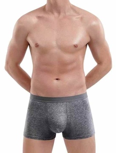 Calzoncillos bóxer de cintura media para hombre, amarillos, de algodón tejido, transpirables - Product Image 1