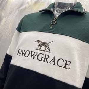 Veste à col montant Snowgrace pour homme, à blocs de couleur, avec fermeture éclair quart de tour, manches longues, logo brodé, coupe classique, toutes saisons, en polyester - Product Image 5