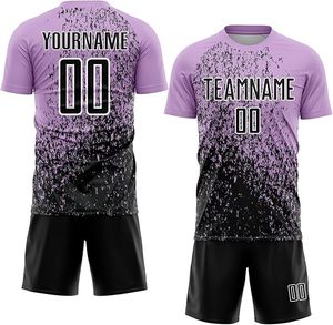 เสื้อฟุตบอลสีน้ำเงินไล่เฉดดำแบบสั่งทำพิเศษ พิมพ์ลายแบบ Sublimation พร้อมชื่อทีมและหมายเลข 00 ผ้าโพลีเอสเตอร์ซับเหงื่อ ชุดฟุตบอลสำหรับทุกเพศ - Product Image 5