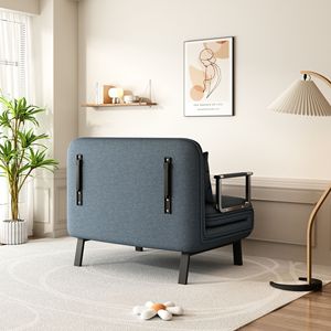 Divano Letto Pieghevole in Acciaio da 39 Pollici con Schienale Regolabile e Cuscino, Chaise Longue per il Relax - Product Image 4