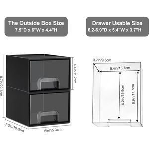 <b>Small</b> Stackable Storage <b>Drawers</b>-Black Plastic Organizer for Cologne Vanity Office Desk Bathroom - Product Image 2