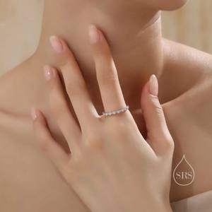 Anillo Infinito Marquise con Circonitas en Plata de Ley, Anillo Delgado con Cristales Marquise en Plata o Oro - Product Image 3