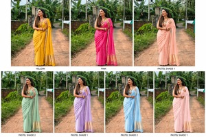 Sari en soie pure Banarasi avec Lagdi Pallu, robes indiennes traditionnelles sans plis pour mariage, fête, Diwali - Product Image 3