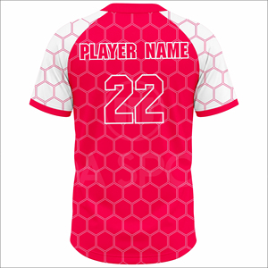 Maillots de baseball professionnels, uniformes d'équipe personnalisés, 100% polyester, impression par sublimation, séchage rapide, respectueux de l'environnement, col en V, manches courtes - Product Image 3