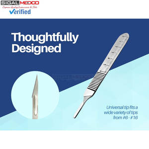 Juego de 3 Piezas de Manijas para Dermaplaning con Bisturí Manual de Acero Inoxidable B.P. # 3 Cuchillas Estériles de 10 Pulgadas con Regla - Product Image 6