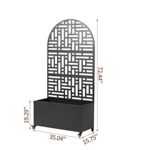 Fioriera da Giardino in Metallo Alta 70 Pollici con Traliccio, Vaso per Piante Rampicanti e Ortaggi, Fioriere e Vasi per Fiori - Product Image 1