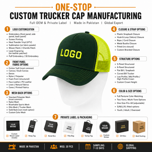 Custom Embroidered Logo Trucker <b>Hat</b> Green Neon Yellow Mesh Back 6-Panel Adjustable Unisex Casual <b>Cap</b> Spring Summer - Product Image 3
