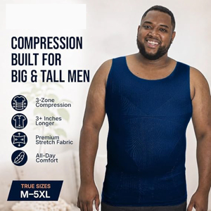 Men Body <b>Shaper</b> Compression Tank Top Slimming Underwear Firm Control <b>Belly</b> Fat Burner Chest Binder Slimming Vest for Men - Product Image 4