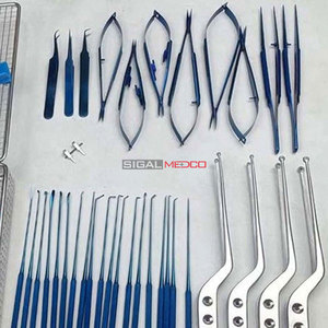 Ensemble d'instruments micro-dissecteurs neurochirurgicaux manuels en acier inoxydable de haute qualité et de précision, marque SIGAL MEDCO, certifiés CE, pour le cerveau - Product Image 4