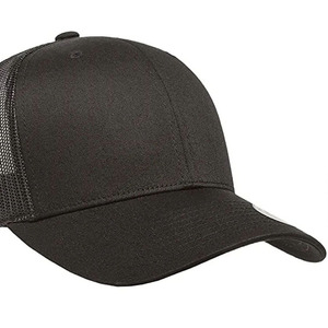 Unisex <b>Black</b> Mesh Trucker Cap 6-Panel Adjustable Snapback Casual Baseball Hat Spring Summer Solid Color Breathable Baseball Caps - Product Image 4