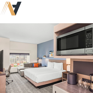 ชุดห้องนอนโรงแรมอพาร์ตเมนต์ราคาดีที่สุด ทนทาน ขนาดเตียงคู่ XL ทำจาก MDF ปิดผิววีเนียร์ สามารถวางซ้อนกันได้ ทันสมัย ผลิตในเวียดนาม รับผลิตแบบ OEM ODM - Product Image 1