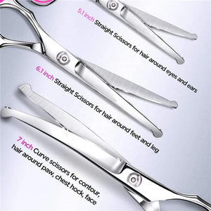 ชุดกรรไกรตัดขนสัตว์เลี้ยงขนาด7นิ้วกรรไกรตัดขนสัตว์เลี้ยงสแตนเลสสำหรับสุนัขและแมว - Product Image 3