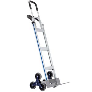 Carrello a mano in alluminio con capacità di carico di 250 kg e doppie maniglie per salire le scale, telaio integrato, ruote in gomma antiscivolo - Product Image 5