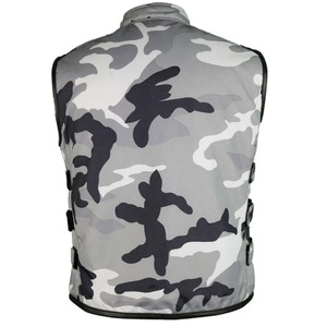 Men's Plus Size <b>Camouflage</b> Vest Stand Collar Zipper Closure Workwear Style Outer Wear 100% Polyester Woven Sublimation Print - Product Image 3
